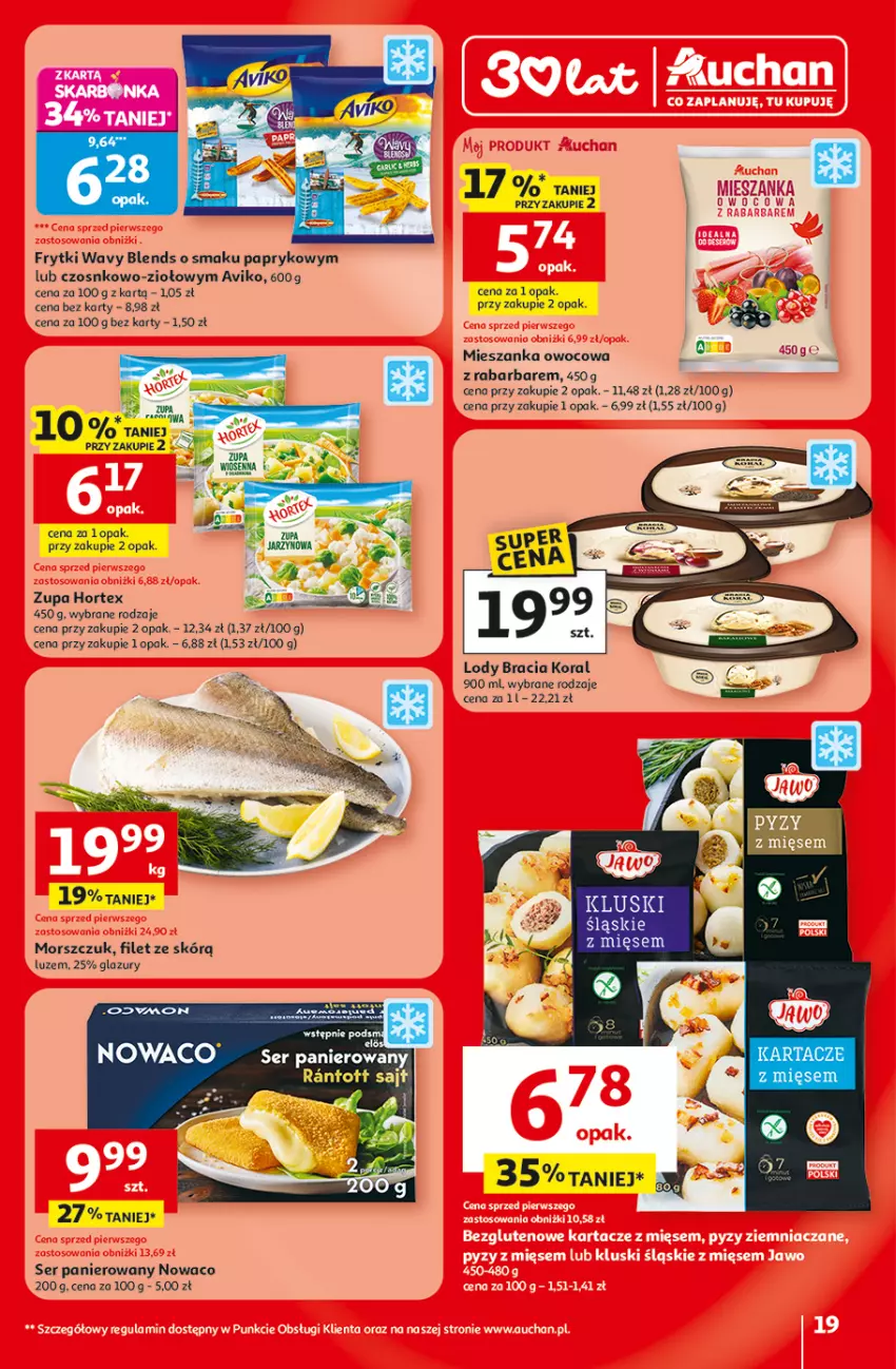 Gazetka promocyjna Auchan - 30 Lat Hipermarket - ważna 19.02 do 25.02.2026 - strona 19 - produkty: Frytki, Hortex, Lazur, Lody, Oral B, Ser, Zupa