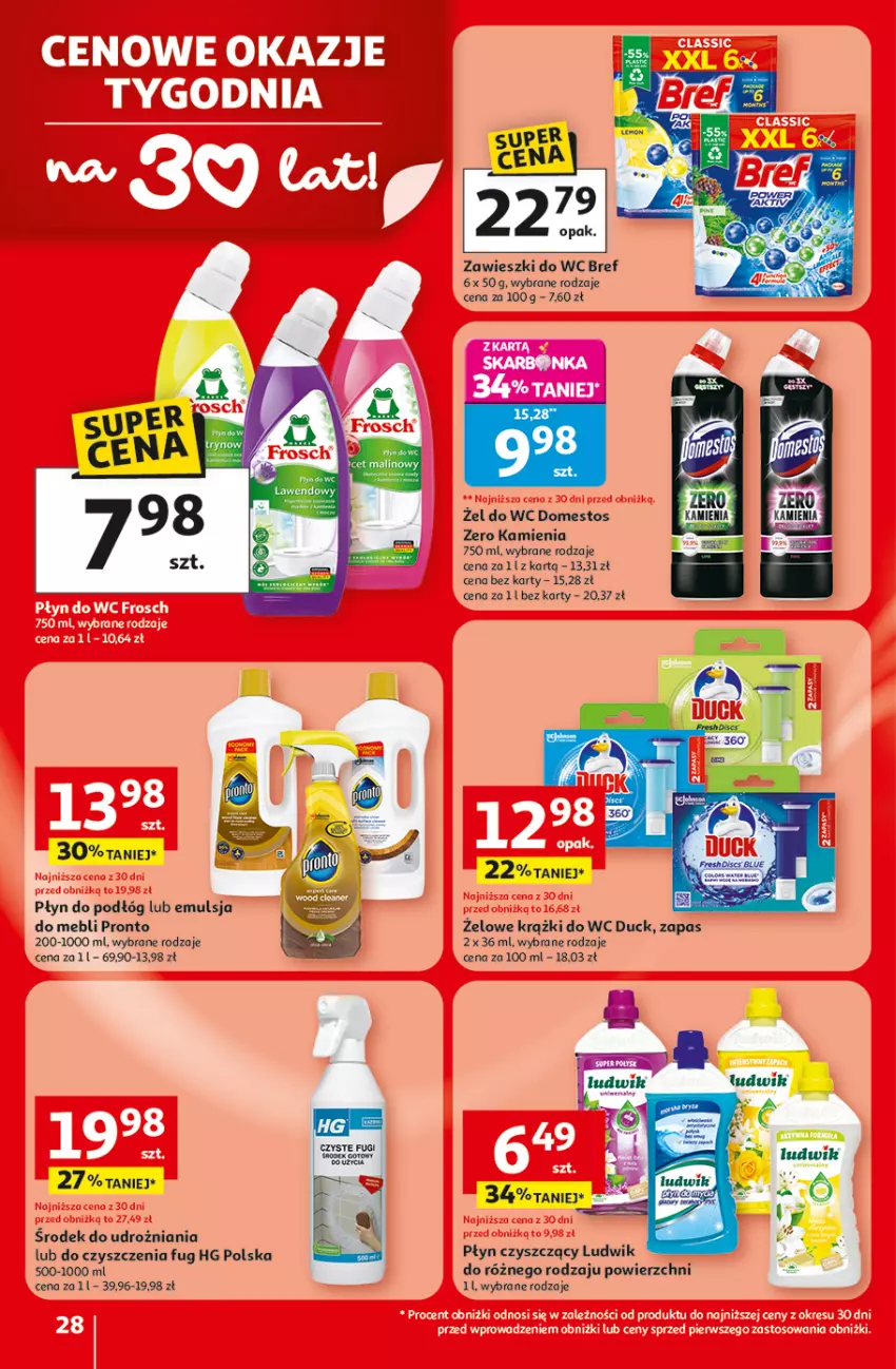 Gazetka promocyjna Auchan - 30 Lat Hipermarket - ważna 19.02 do 25.02.2026 - strona 28 - produkty: Bref, Domestos, Duck, Emulsja, Ludwik, Pronto, Zawieszki