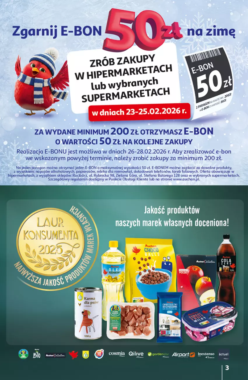 Gazetka promocyjna Auchan - 30 Lat Hipermarket - ważna 19.02 do 25.02.2026 - strona 3 - produkty: Fa, Olej, Papier, Por, Sok, Telefon