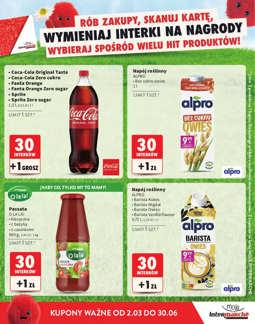 Gazetka promocyjna Intermarche - Katalog Interki - ważna 02.03 do 30.06.2026 - strona 17 - produkty: Alpro, Bazyl, Coca-Cola, Fa, Fanta, Gin, Kokos, Napój, Napój roślinny, Sprite