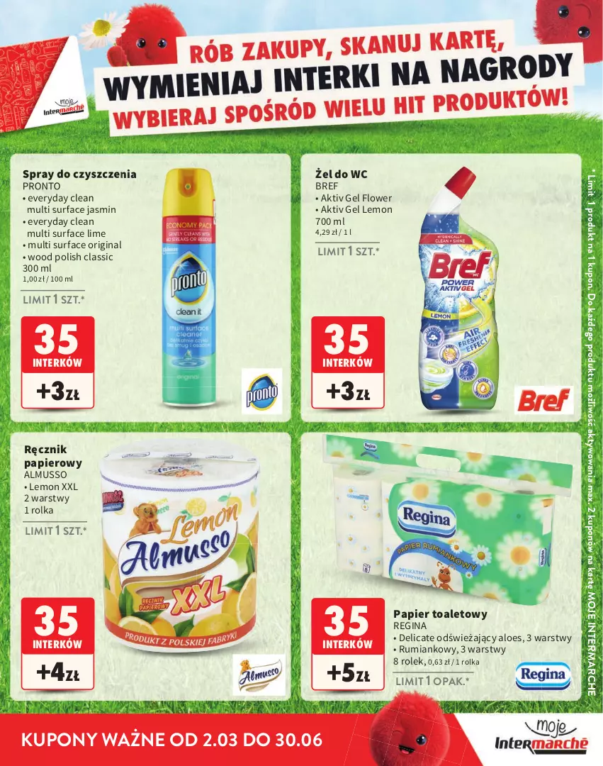 Gazetka promocyjna Intermarche - Katalog Interki - ważna 02.03 do 30.06.2026 - strona 21 - produkty: Bref, Fa, Gin, Mus, Papier, Papier toaletowy, Pronto, Ręcznik, Rum, Spray do czyszczenia, Surf