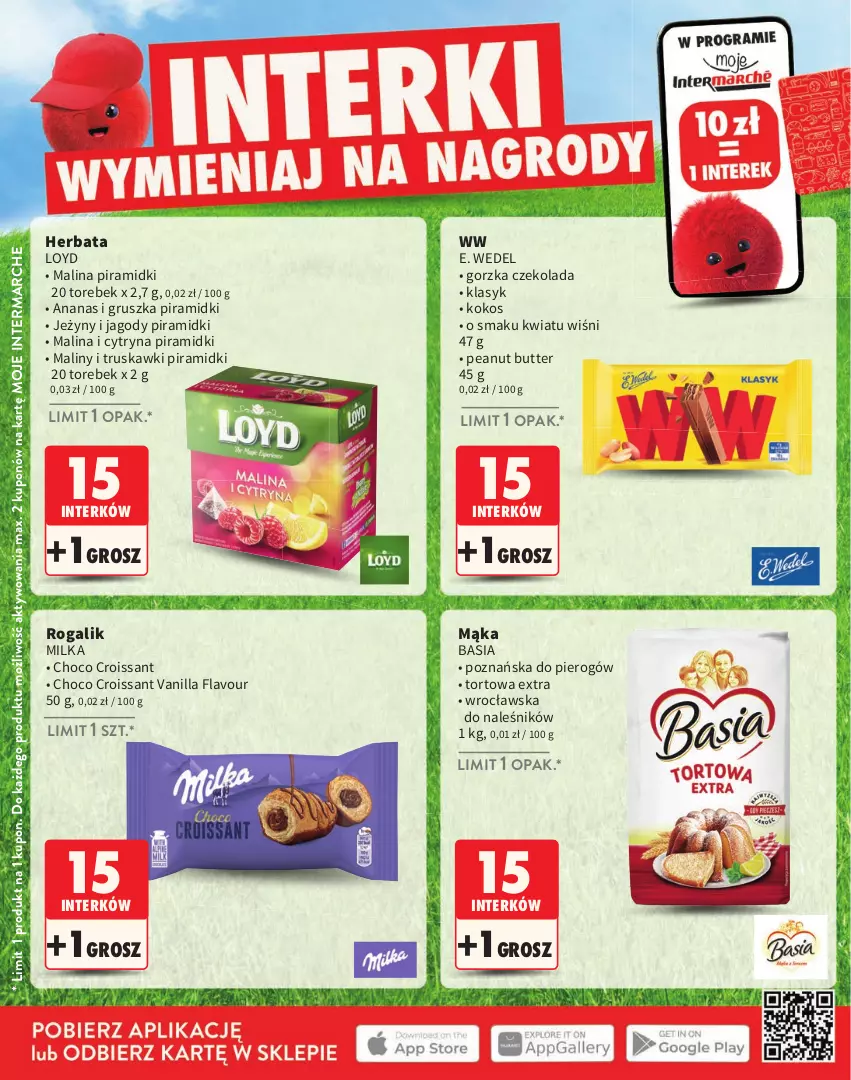 Gazetka promocyjna Intermarche - Katalog Interki - ważna 02.03 do 30.06.2026 - strona 6 - produkty: Ananas, Basia, Croissant, Czekolada, E. Wedel, Herbata, Jagody, Jeżyny, Kokos, Loyd, Mąka, Maliny, Milka, Rogal, Truskawki