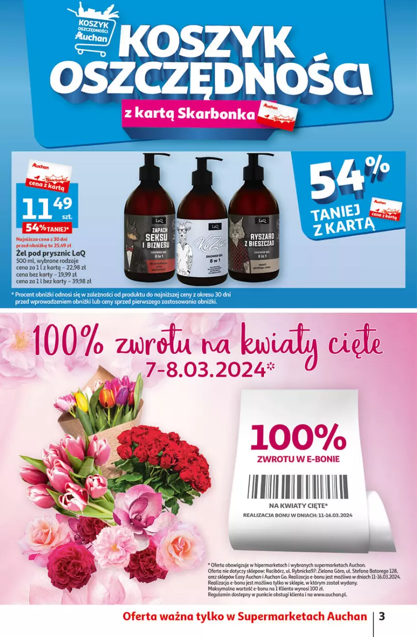 Gazetka promocyjna Auchan - Gazetka Oferta tygodnia Supermarket Auchan - ważna 07.03 do 13.03.2024 - strona 3 - produkty: Fa, Kwiaty cięte