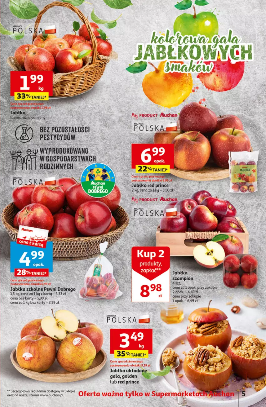Gazetka promocyjna Auchan - Gazetka Oferta tygodnia Supermarket Auchan - ważna 07.03 do 13.03.2024 - strona 5 - produkty: Gala, Jabłka
