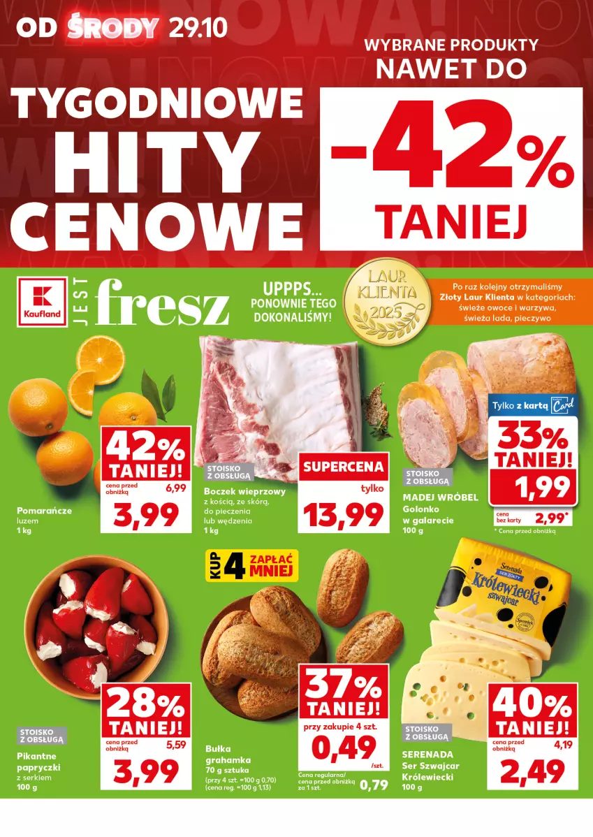 Gazetka promocyjna Kaufland - Mocny Start - ważna 03.11 do 05.11.2025 - strona 8 - produkty: Boczek, Boczek wieprzowy, Gala, Gra, K2, Owoce, Piec, Pieczywo, Pomarańcze, Ser, Warzywa