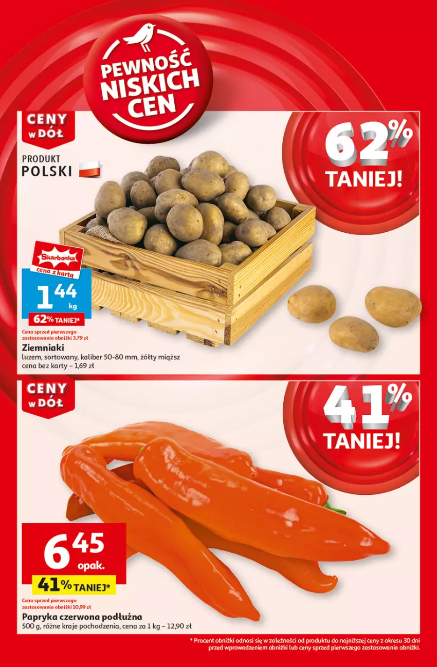 Gazetka promocyjna Auchan - CENY W DÓŁ Supermarket - ważna 23.01 do 29.01.2025 - strona 6 - produkty: Papryka, Papryka czerwona, Ziemniaki