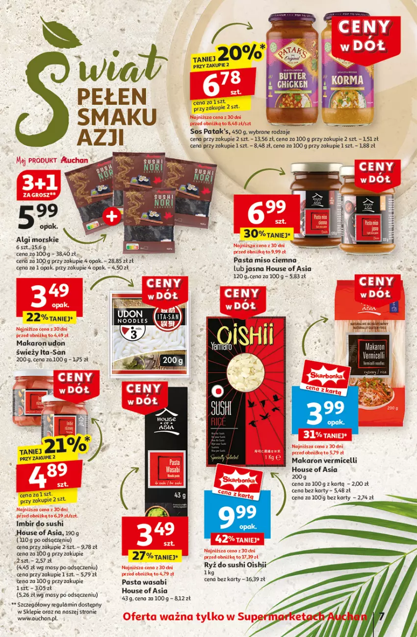 Gazetka promocyjna Auchan - CENY W DÓŁ Supermarket - ważna 23.01 do 29.01.2025 - strona 9 - produkty: House of Asia, Imbir, LEGO, LG, Makaron, Pasta wasabi, Patak's, Sos, Sushi, Wasa