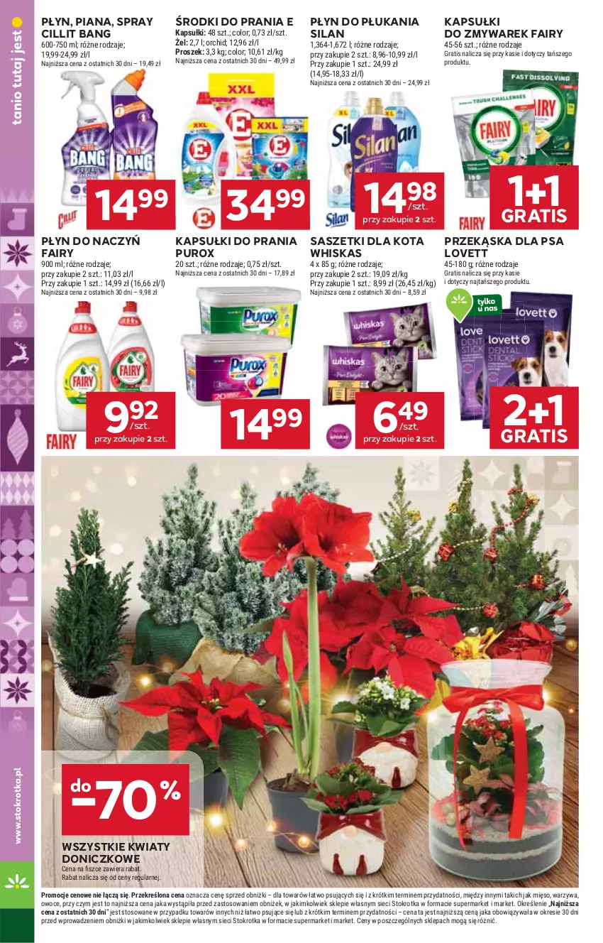 Gazetka promocyjna Stokrotka - Supermarket - ważna 22.12 do 28.12.2025 - strona 38 - produkty: Cillit Bang, Fa, Fairy, Gra, Kapsułki do prania, Mięso, Owoce, Płyn do płukania, Pur, Silan, Warzywa, Whiskas