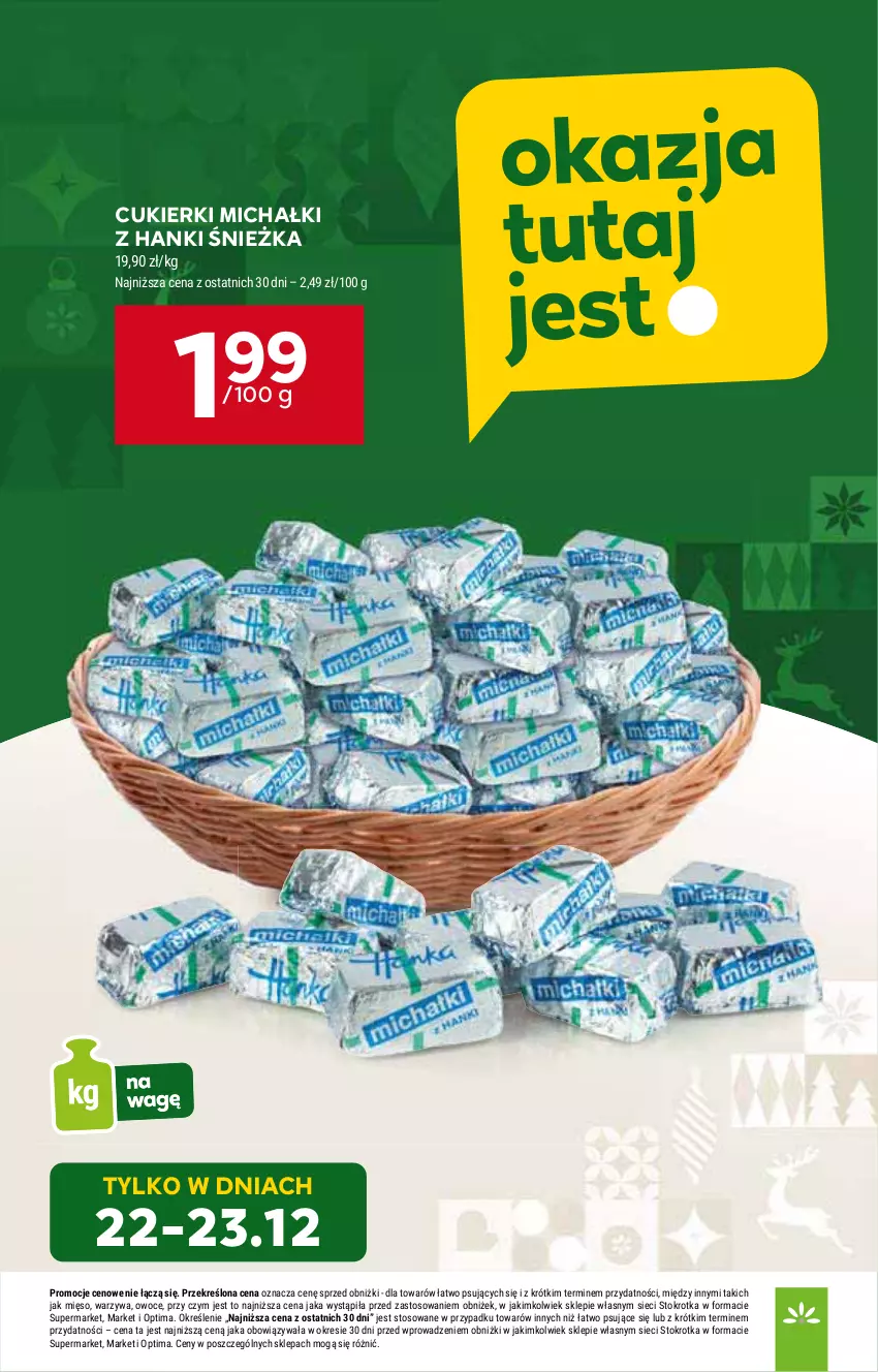 Gazetka promocyjna Stokrotka - Supermarket - ważna 22.12 do 28.12.2025 - strona 9 - produkty: Cukier, Cukierki, Michałki, Mięso, Optima, Owoce, Warzywa