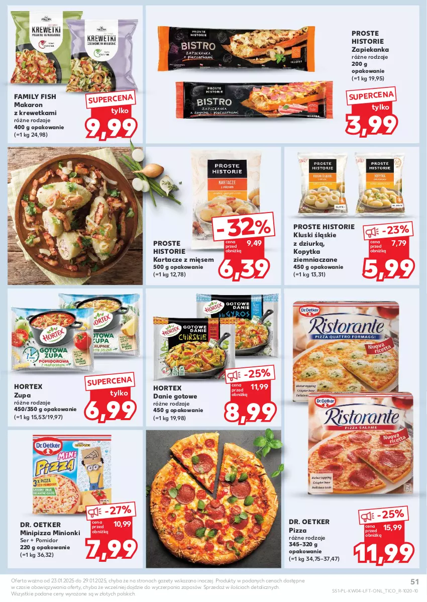 Gazetka promocyjna Kaufland - Gazetka tygodnia - ważna 23.01 do 29.01.2025 - strona 51 - produkty: Danie gotowe, Dr. Oetker, Fa, Hortex, Kopytka, Makaron, Pizza, Ser, Zapiekanka, Zupa