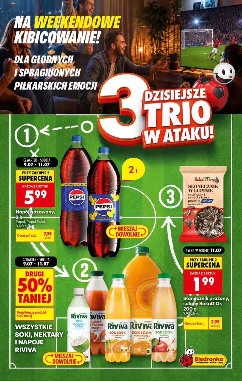Gazetka promocyjna Biedronka - Gazetka - ważna 11.07 do 18.07.2026 - strona 1 - produkty: BIC, LG, Napój, Napoje, Nektar, Pepsi, Sok