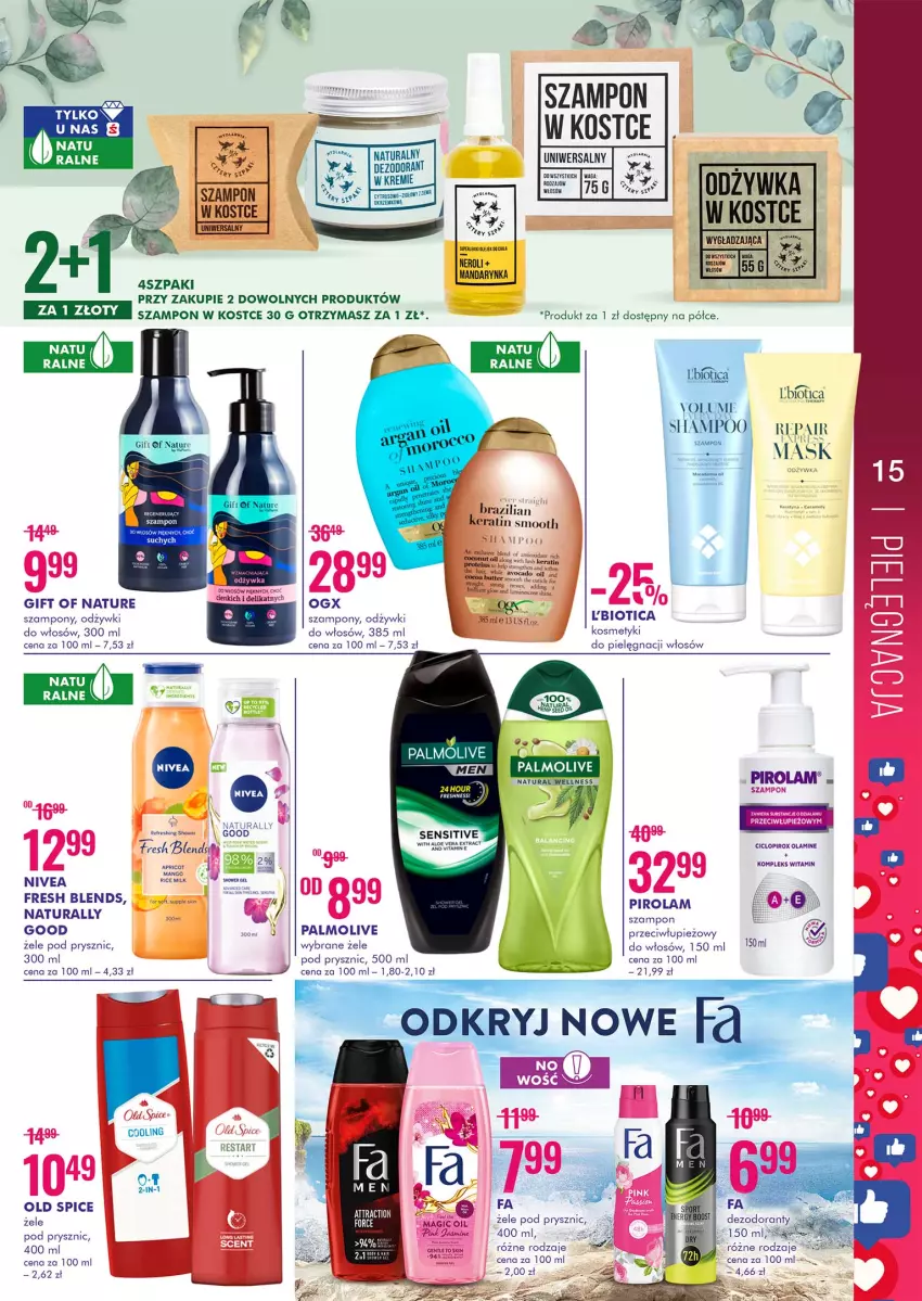 Gazetka promocyjna Super Pharm - Gazetka - ważna 02.11 do 18.11.2021 - strona 15 - produkty: Fa, Gift of Nature, Mango, Nivea, Odżywka, Old Spice, Palmolive, Szampon, Waga