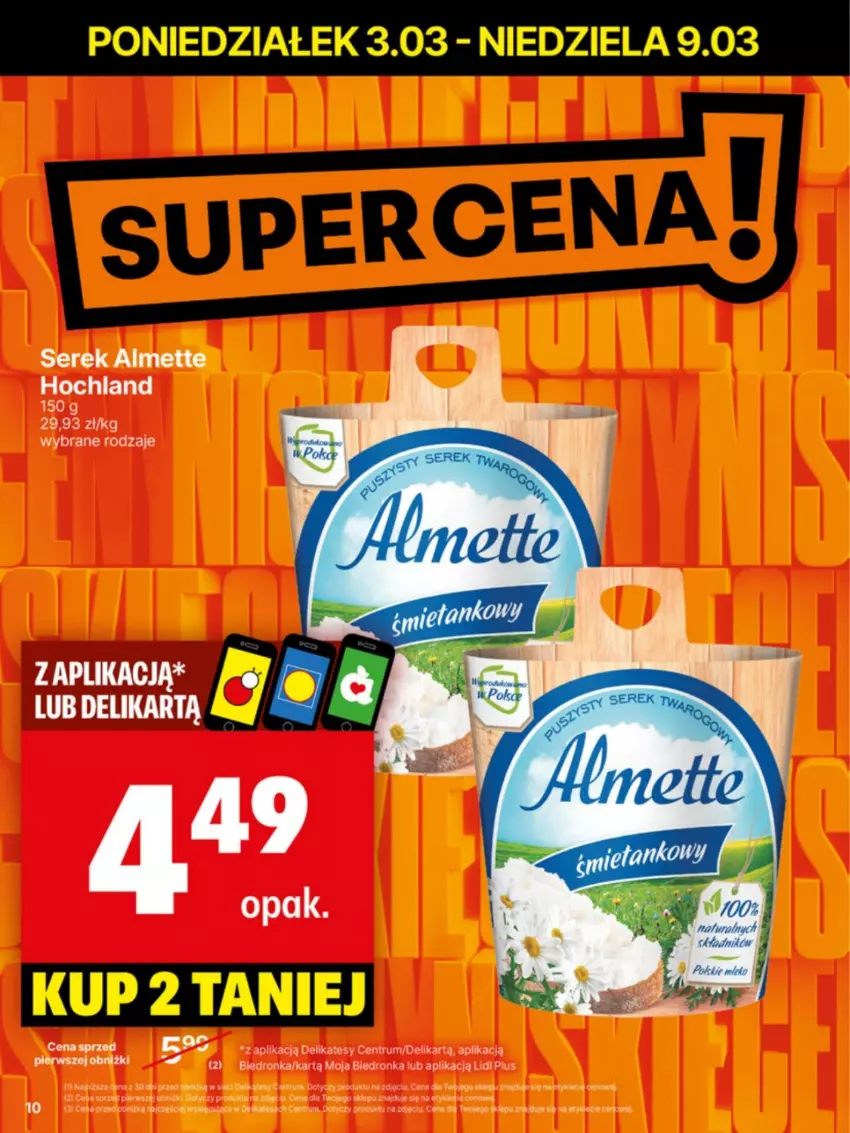 Gazetka promocyjna Delikatesy Centrum - NOWA GAZETKA Delikatesy Centrum od 3 marca! 3-9.03.2025 - ważna 03.03 do 09.03.2025 - strona 10 - produkty: Almette, Hochland, Rum, Ser, Serek