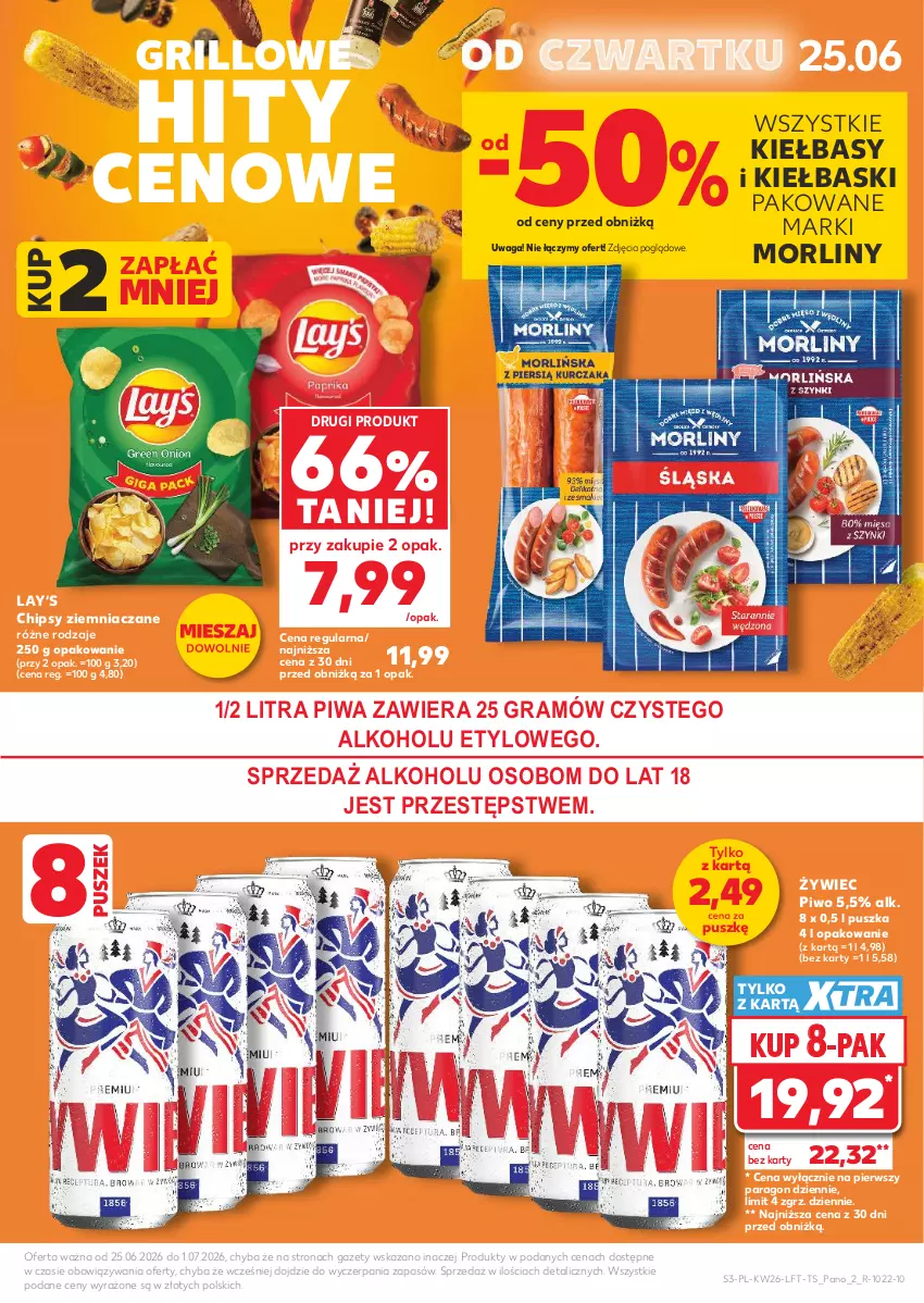 Gazetka promocyjna Kaufland - Gazetka tygodnia - ważna 25.06 do 01.07.2026 - strona 3 - produkty: Chipsy, Gra, Grill, Lay’s, Morliny, Piwa, Piwo, Waga