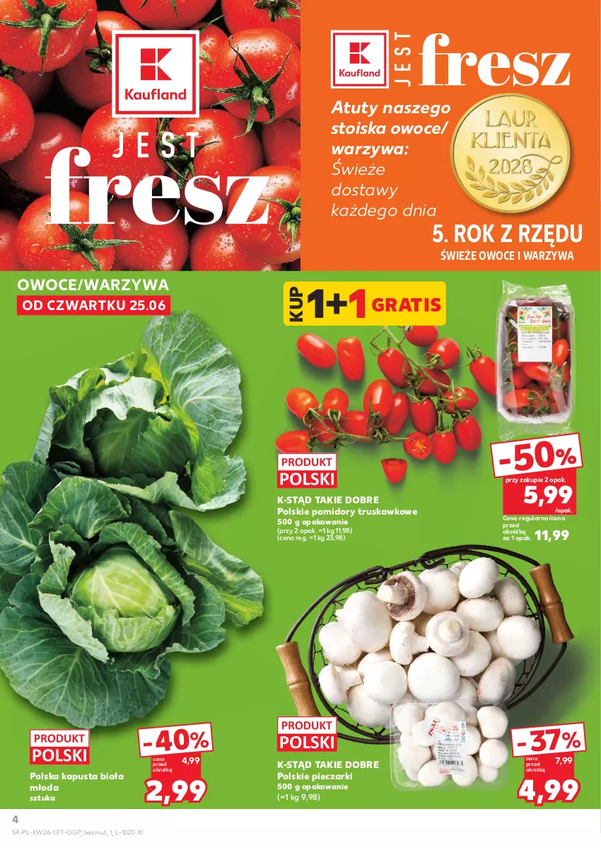 Gazetka promocyjna Kaufland - Gazetka tygodnia - ważna 25.06 do 01.07.2026 - strona 4 - produkty: Gra, Owoce, Piec, Pomidory, Warzywa