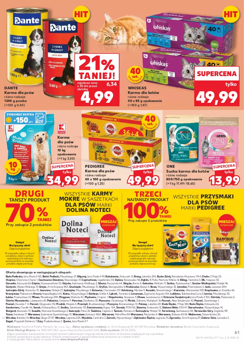 Gazetka promocyjna Kaufland - Gazetka tygodnia - ważna 25.06 do 01.07.2026 - strona 61 - produkty: BIC, Dres, Gry, Kosz, LANA, Pedigree, Piast, Piec, Podlaski, Por, Przysmaki, Sok, Sucha karma, Szal, Waga, Whiskas, Wino