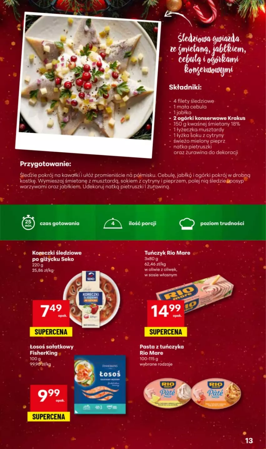 Gazetka promocyjna Delikatesy Centrum - Katalog Przepisy na Bliskie Święta DC48-DC49-DC50 - ważna 27.11 do 17.12.2025 - strona 13 - produkty: Fa, Kawa, Krakus, Mus, Ole!, Pieprz, Por, Rio Mare, SEKO, Ser, Sok, Tuńczyk