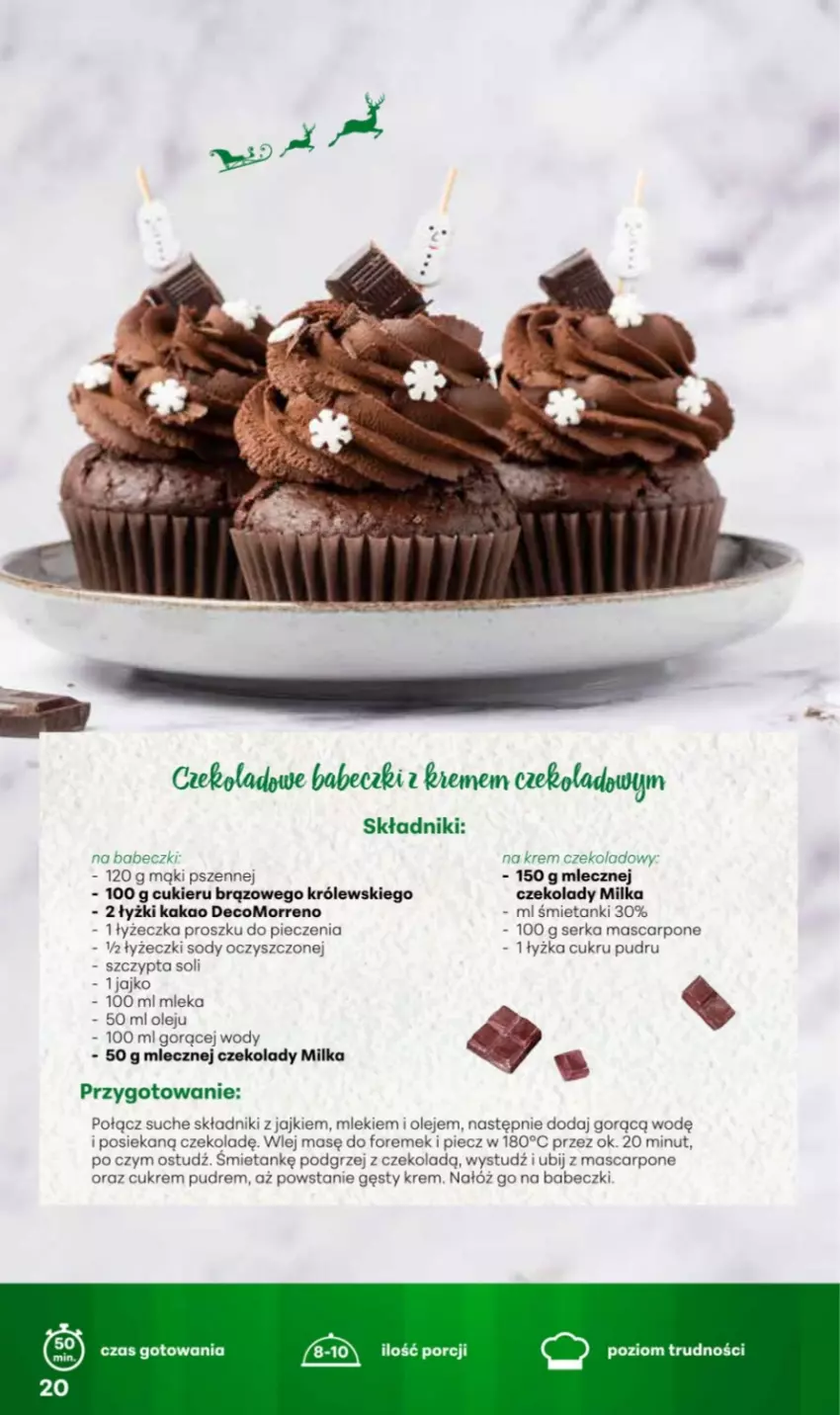 Gazetka promocyjna Delikatesy Centrum - Katalog Przepisy na Bliskie Święta DC48-DC49-DC50 - ważna 27.11 do 17.12.2025 - strona 20 - produkty: Babeczki, Cukier, Kakao, Królewski, Mascarpone, Milka, Olej, Piec, Por, Ser