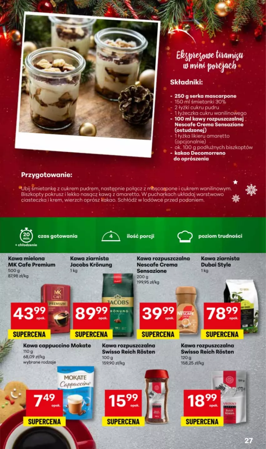 Gazetka promocyjna Delikatesy Centrum - Katalog Przepisy na Bliskie Święta DC48-DC49-DC50 - ważna 27.11 do 17.12.2025 - strona 27 - produkty: Cappuccino, Jacobs, Kawa, Kawa mielona, Kawa rozpuszczalna, Kawa ziarnista