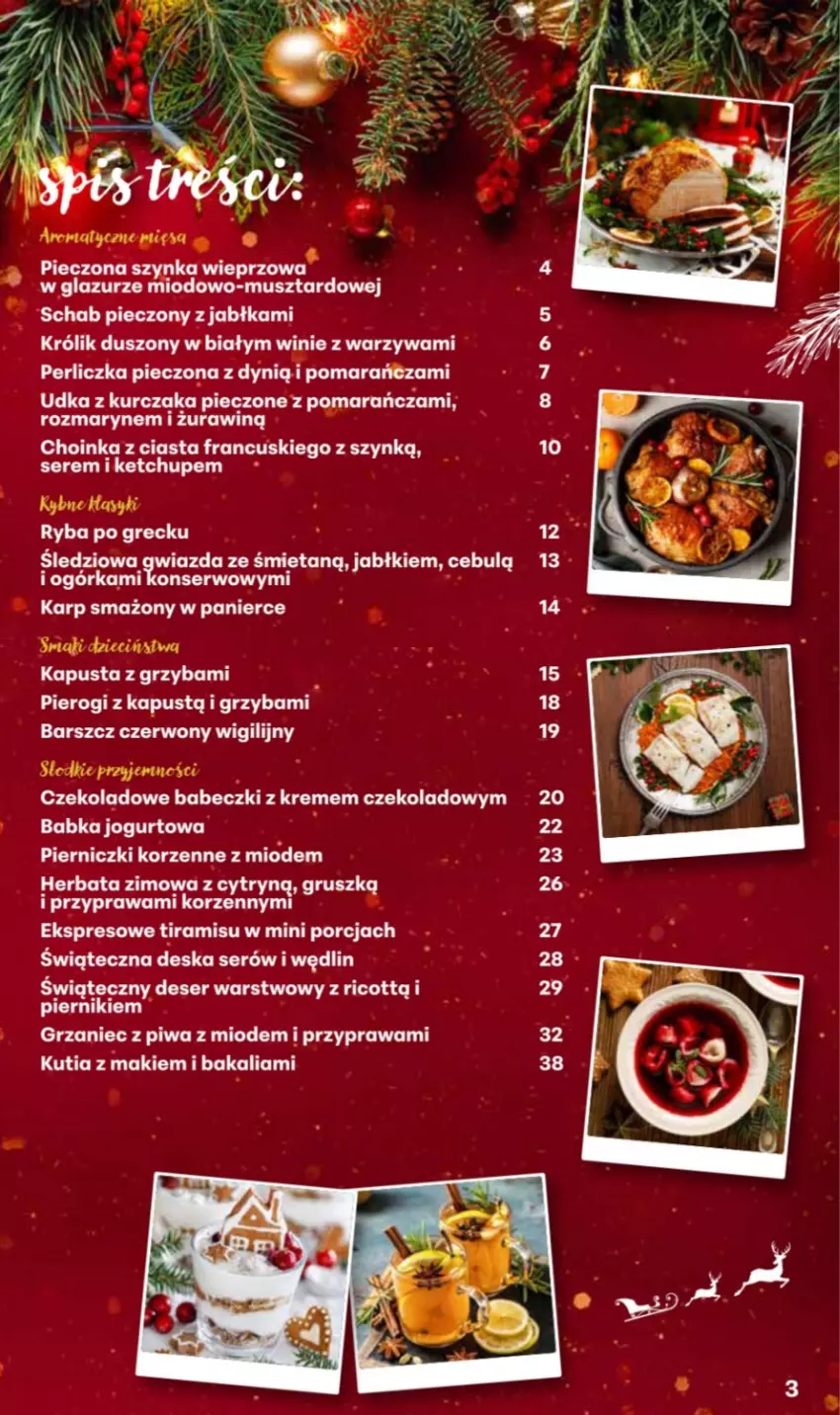 Gazetka promocyjna Delikatesy Centrum - Katalog Przepisy na Bliskie Święta DC48-DC49-DC50 - ważna 27.11 do 17.12.2025 - strona 3 - produkty: Babeczki, Babka, Choinka, Deser, Herbata, Inka, Jogurt, Karp, Ketchup, Kurczak, Lazur, Moda, Mus, Piec, Piernik, Pierogi, Por, Ryba, Ryba po grecku, Ser, Warzywa