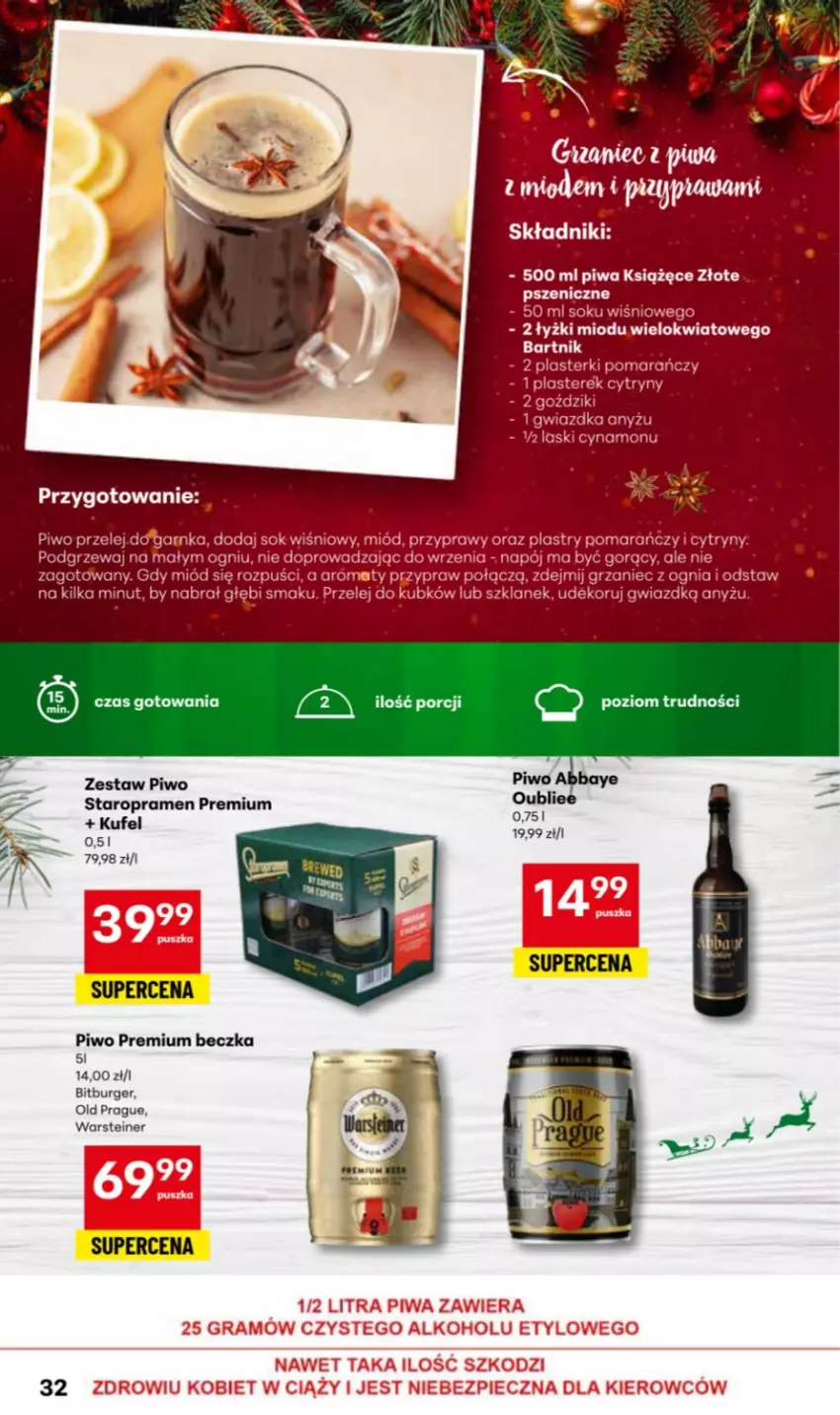 Gazetka promocyjna Delikatesy Centrum - Katalog Przepisy na Bliskie Święta DC48-DC49-DC50 - ważna 27.11 do 17.12.2025 - strona 32 - produkty: Burger, Cytryny, Książęce, Miód, Napój, Piec, Piwa, Piwo, Por, Sok