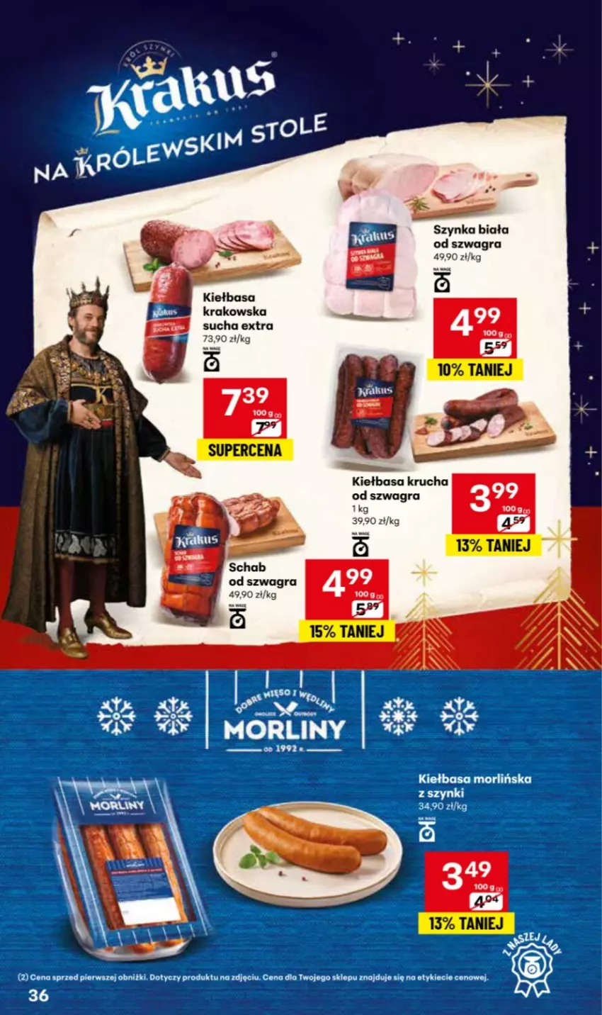 Gazetka promocyjna Delikatesy Centrum - Katalog Przepisy na Bliskie Święta DC48-DC49-DC50 - ważna 27.11 do 17.12.2025 - strona 36 - produkty: Gra, Kiełbasa, Kiełbasa krakowska, Kiełbasa krucha, Szynka, Szynka biała