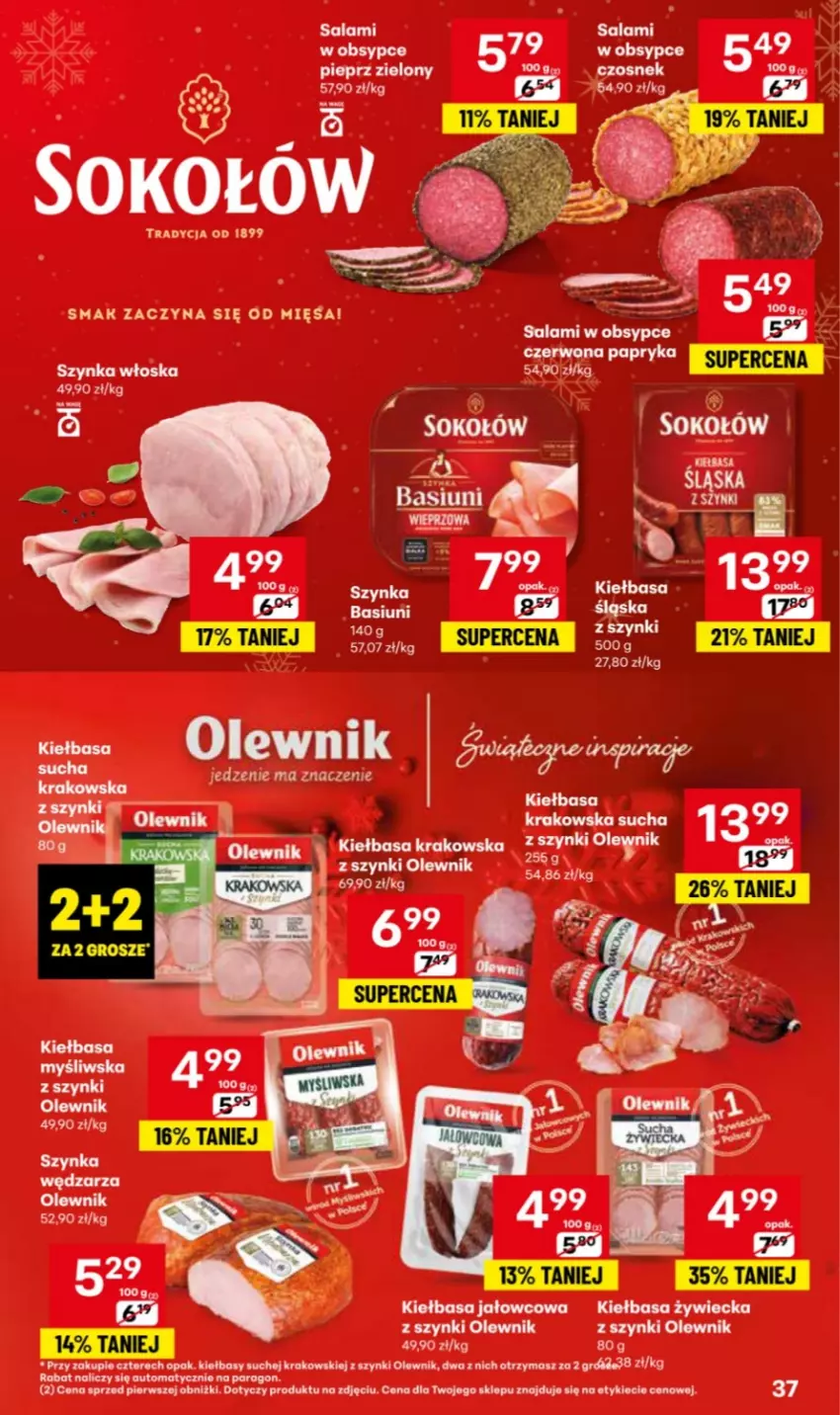 Gazetka promocyjna Delikatesy Centrum - Katalog Przepisy na Bliskie Święta DC48-DC49-DC50 - ważna 27.11 do 17.12.2025 - strona 37 - produkty: AEG, Kiełbasa, Kiełbasa krakowska, Olewnik, Pieprz, Szynka