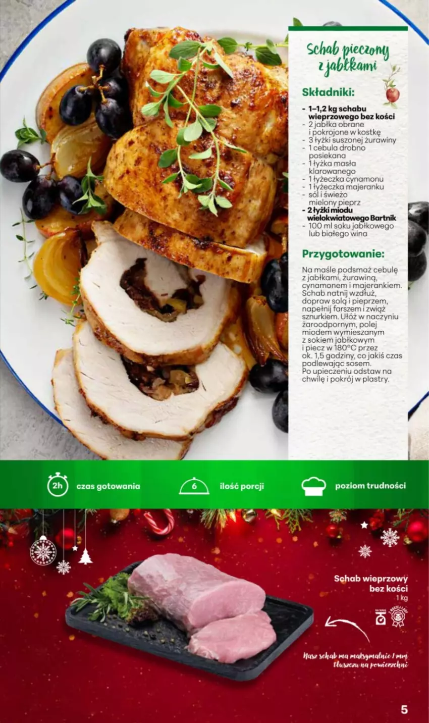 Gazetka promocyjna Delikatesy Centrum - Katalog Przepisy na Bliskie Święta DC48-DC49-DC50 - ważna 27.11 do 17.12.2025 - strona 5 - produkty: Jabłka, LG, Piec, Pieprz, Schab pieczony, Sok