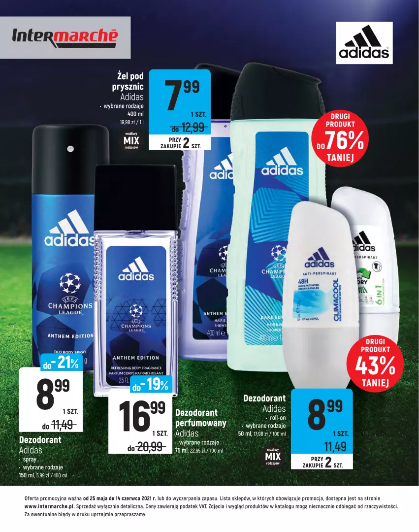 Gazetka promocyjna Intermarche - Szaleństwo Kibicowania - ważna 25.05 do 14.06.2021 - strona 16 - produkty: Adidas, Body, Dezodorant, Perfum