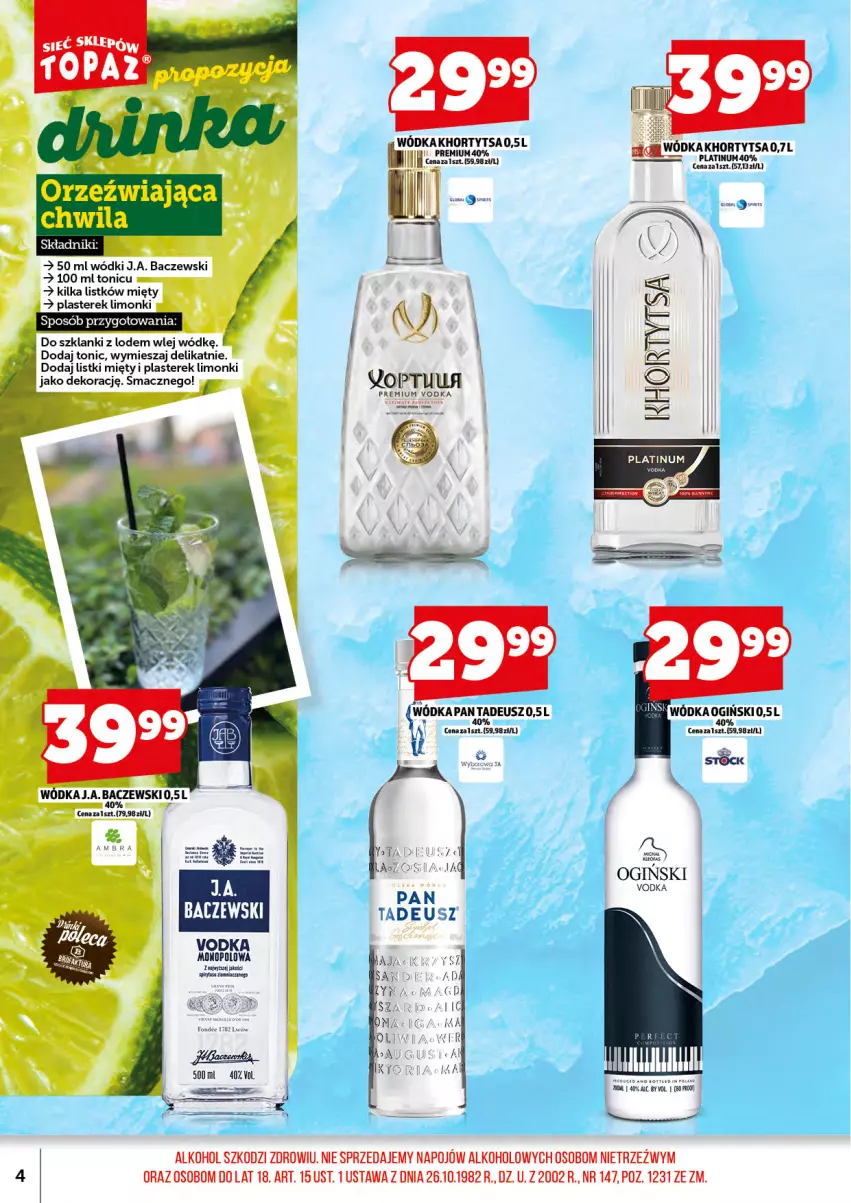 Gazetka promocyjna Topaz - Gazetka - ważna 01.08 do 17.08.2025 - strona 6 - produkty: Fa, Lanki, Ogiński, Sofa, Top, Wódka