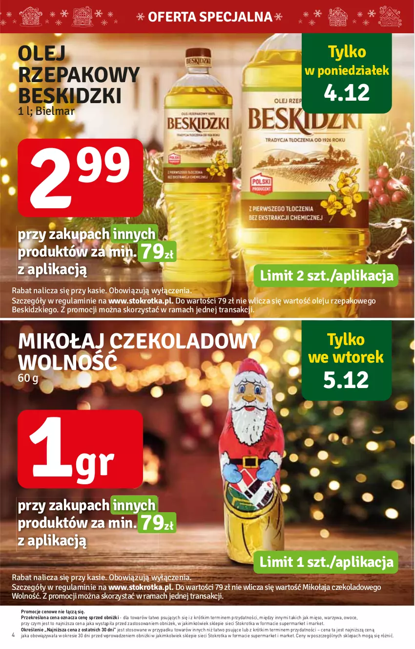 Gazetka promocyjna Stokrotka - Supermarket - ważna 30.11 do 06.12.2023 - strona 4 - produkty: Mięso, Owoce, Warzywa