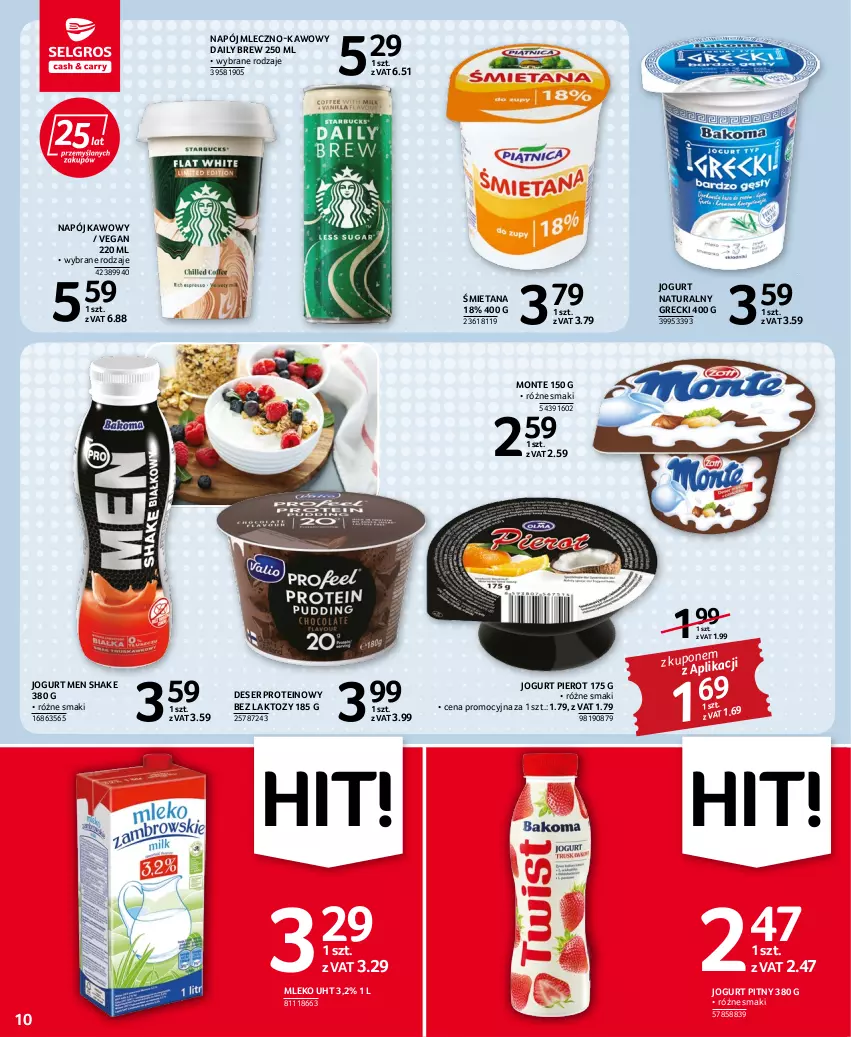 Gazetka promocyjna Selgros - Oferta spożywcza - ważna 14.07 do 27.07.2022 - strona 10 - produkty: Deser, Jogurt, Jogurt naturalny, Jogurt pitny, Mleko, Monte, Napój, Ser