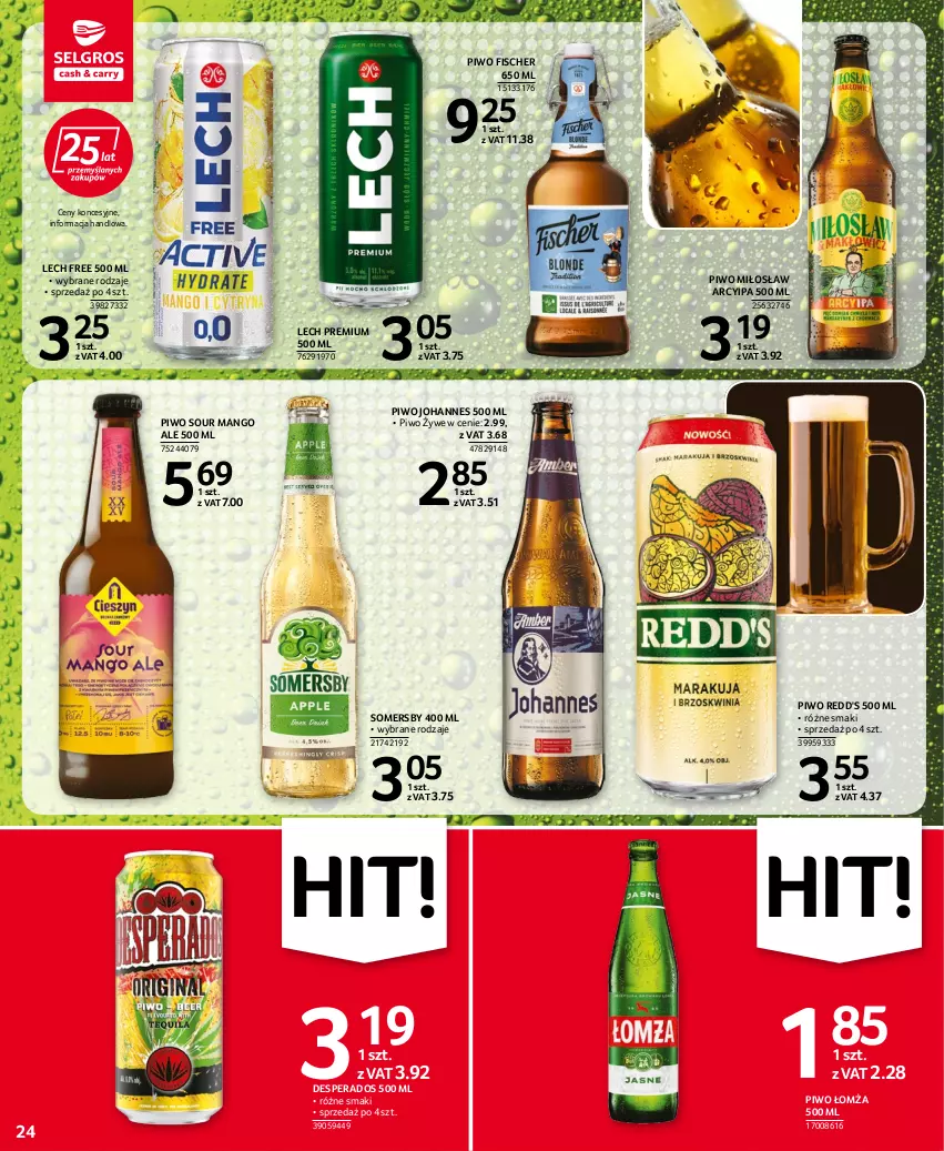 Gazetka promocyjna Selgros - Oferta spożywcza - ważna 14.07 do 27.07.2022 - strona 24 - produkty: Desperados, Lech Premium, Mango, Piwo, Redd's, Somersby