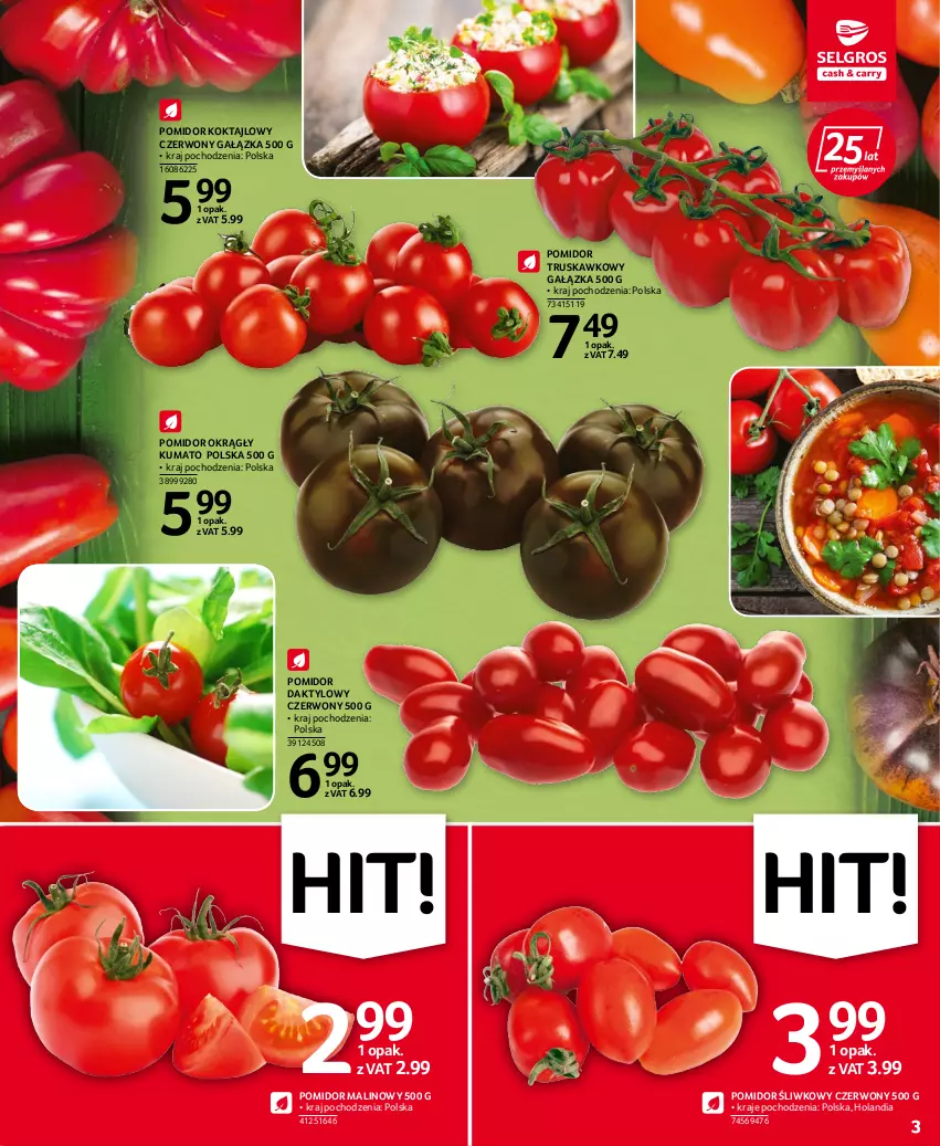 Gazetka promocyjna Selgros - Oferta spożywcza - ważna 14.07 do 27.07.2022 - strona 3 - produkty: Pomidor malinowy