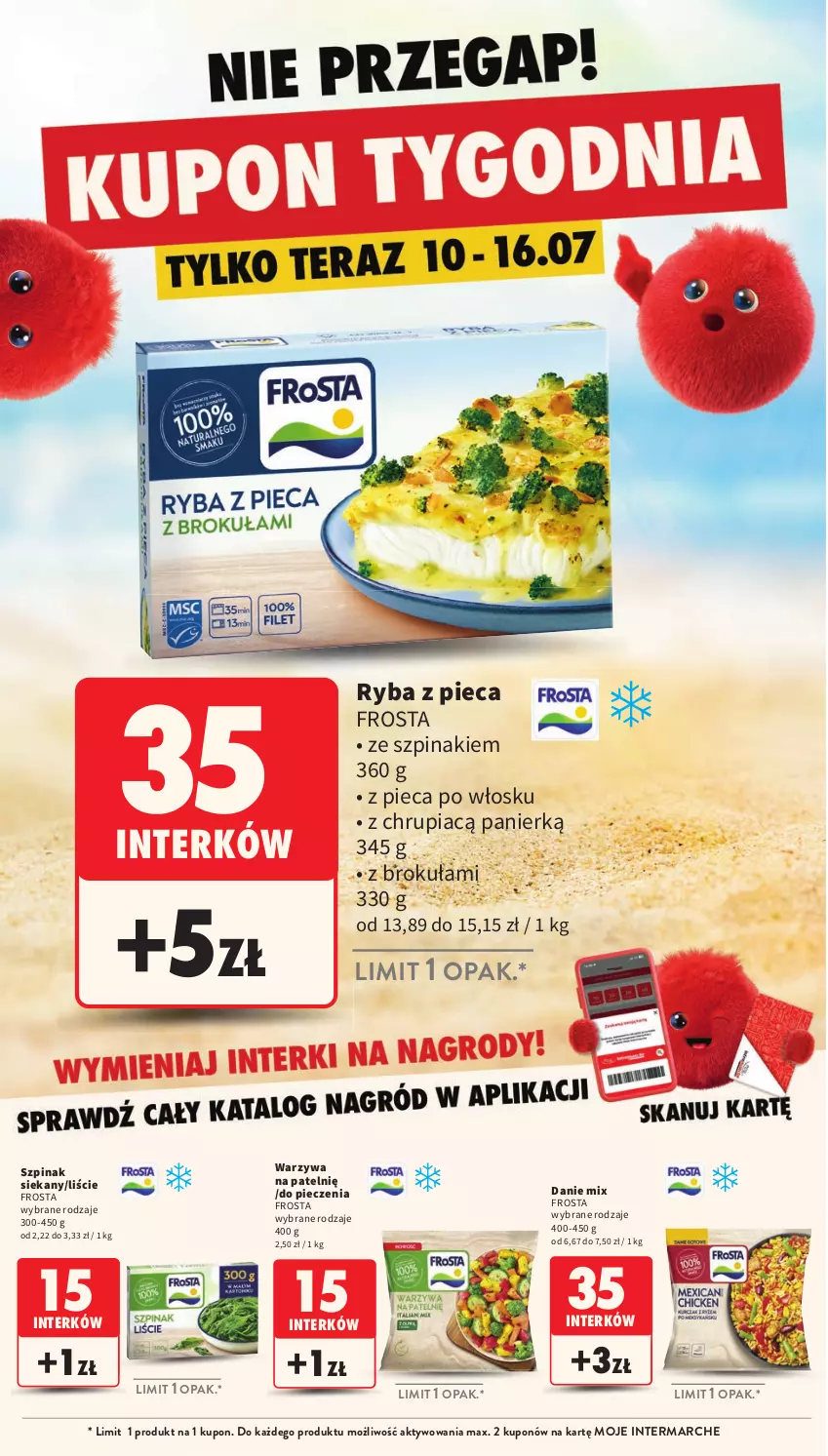 Gazetka promocyjna Intermarche - Gazetka promocyjna - ważna 10.07 do 16.07.2025 - strona 12 - produkty: Frosta, Piec, Ryba, Szpinak, Warzywa