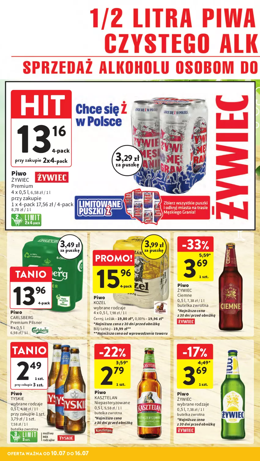 Gazetka promocyjna Intermarche - Gazetka promocyjna - ważna 10.07 do 16.07.2025 - strona 35 - produkty: Carlsberg, Kasztelan, Kozel, Piwo, Tyskie