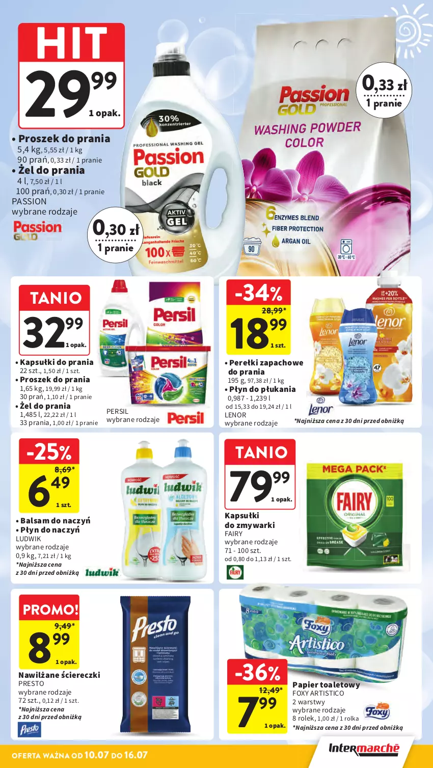 Gazetka promocyjna Intermarche - Gazetka promocyjna - ważna 10.07 do 16.07.2025 - strona 38 - produkty: Fa, Fairy, Foxy, Kapsułki do prania, Lenor, Ludwik, Papier, Papier toaletowy, Perełki zapachowe, Persil, Płyn do płukania, Presto, Proszek do prania, Zmywarki