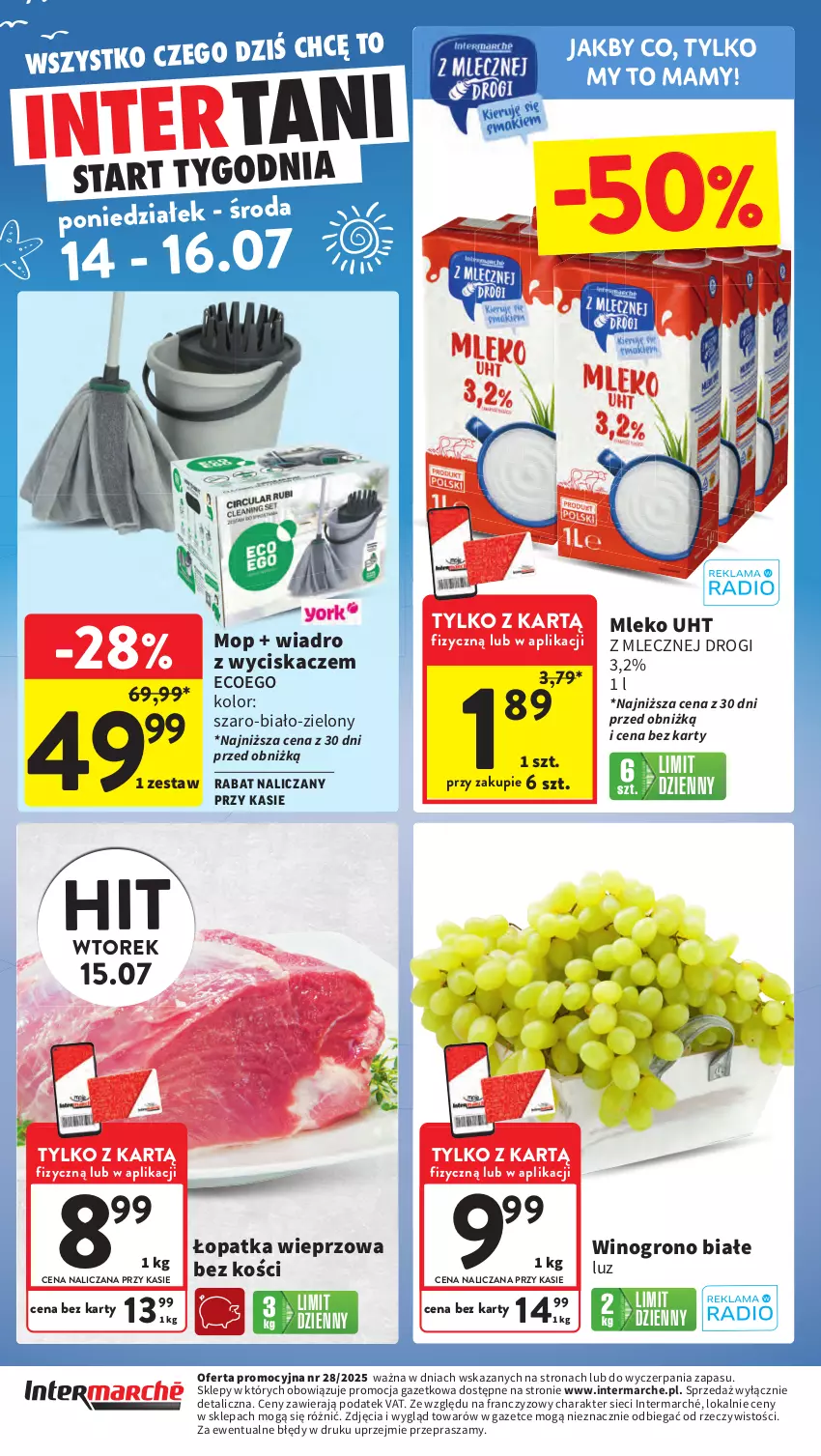 Gazetka promocyjna Intermarche - Gazetka promocyjna - ważna 10.07 do 16.07.2025 - strona 41 - produkty: Mleko, Mop, Wiadro, Wiadro z wyciskaczem, Wino