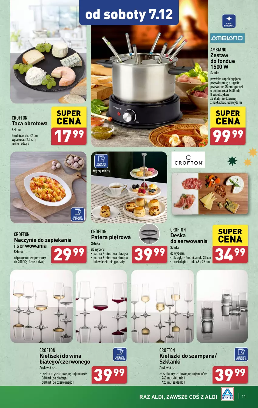 Gazetka promocyjna Aldi - Artykuły przemysłowe i tekstylia - ważna 04.12 do 07.12.2024 - strona 11 - produkty: Fondue, Garnek, Lanki, Por, Ser, Sok, Taca, Talerz, Tera