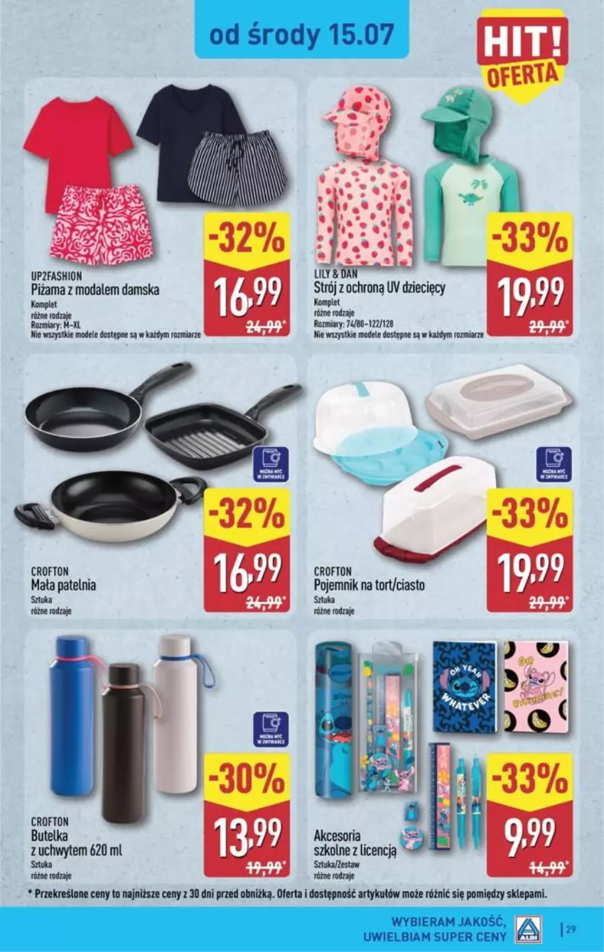 Gazetka promocyjna Aldi - Pełna oferta - ważna 13.07 do 18.07.2026 - strona 29 - produkty: Dzieci, Fa, Moda, Patelnia, Piżama, Pojemnik