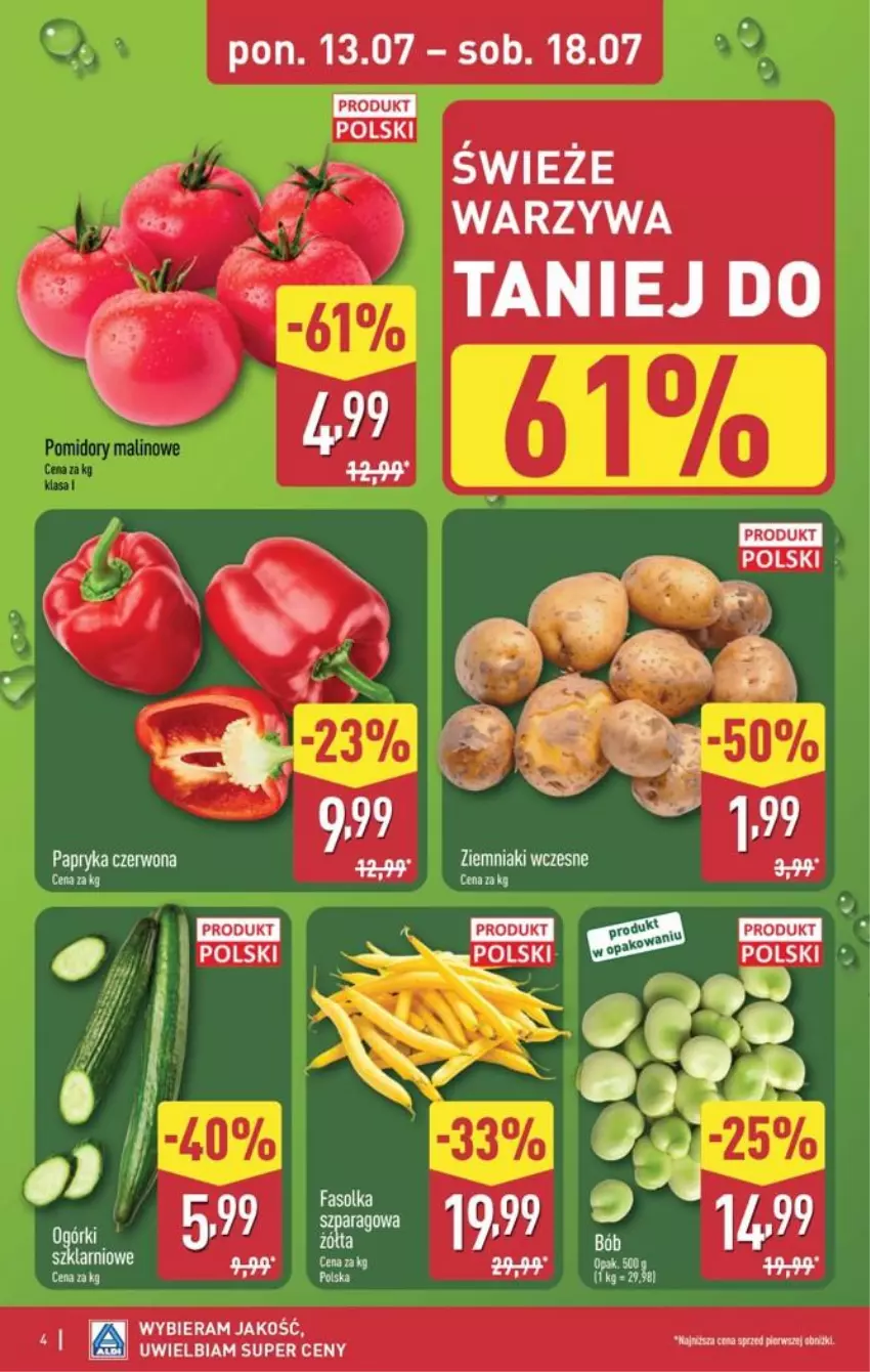 Gazetka promocyjna Aldi - Pełna oferta - ważna 13.07 do 18.07.2026 - strona 4 - produkty: Fa, Papryka, Papryka czerwona, Sofa