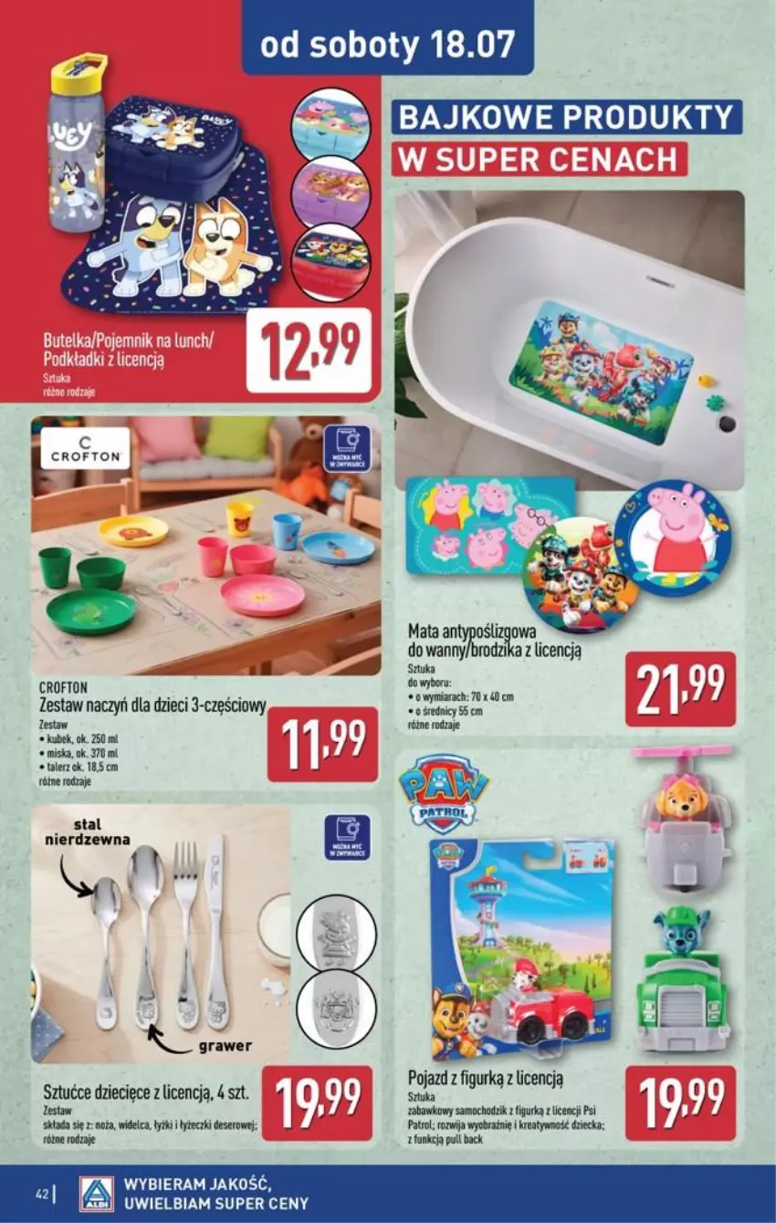 Gazetka promocyjna Aldi - Pełna oferta - ważna 13.07 do 18.07.2026 - strona 42 - produkty: Brodzik, Deser, Dzieci, Gra, Miska, Noż, Pojazd, Ser