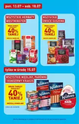 Gazetka promocyjna Aldi - Pełna oferta - Gazetka - ważna od 18.07 do 18.07.2026 - strona 19 - produkty: Parówki, Galaretka, Owoce, Gala, Owoce suszone