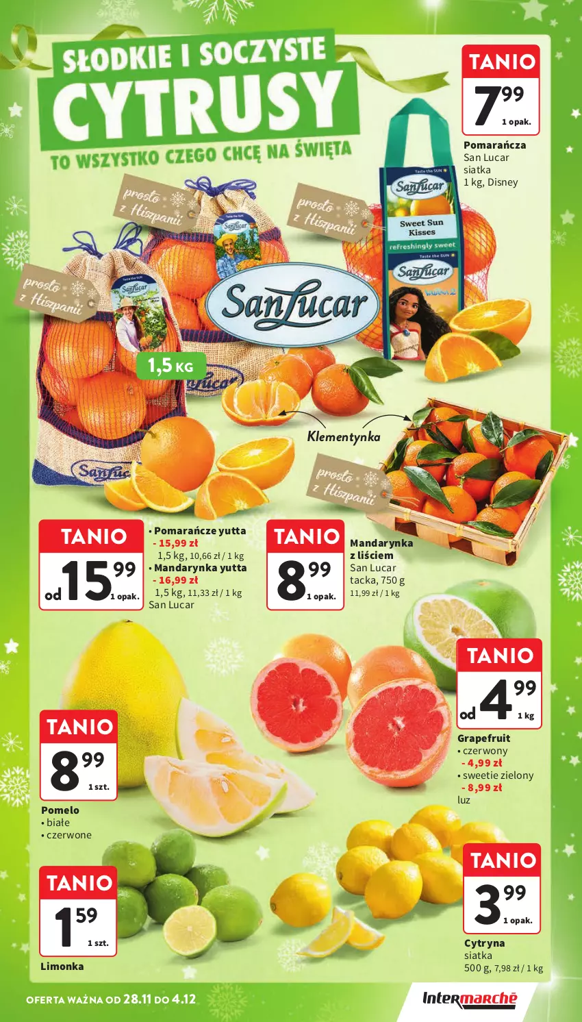 Gazetka promocyjna Intermarche - ważna 28.11 do 04.12.2024 - strona 23 - produkty: Disney, Gra, Limonka, Pomarańcze, Pomelo, Siatka