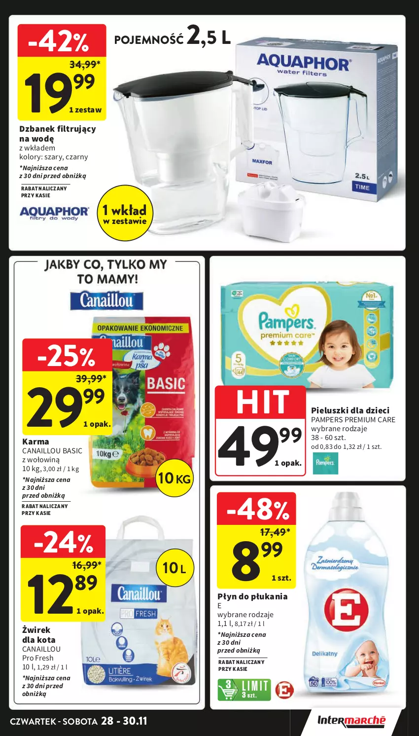 Gazetka promocyjna Intermarche - ważna 28.11 do 04.12.2024 - strona 3 - produkty: Canaillou, Dzbanek, Dzbanek filtrujący, Dzieci, Pampers, Płyn do płukania