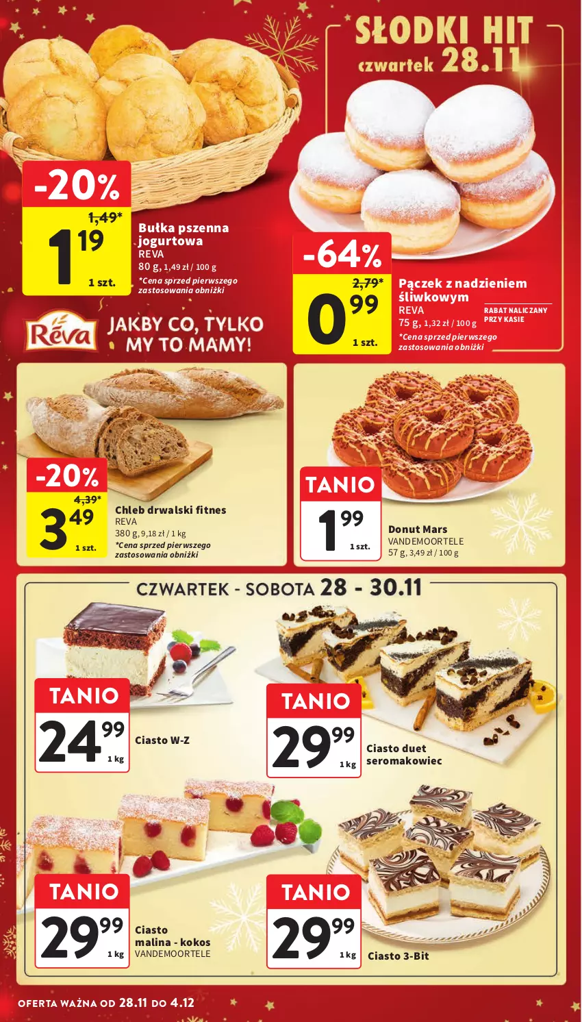 Gazetka promocyjna Intermarche - ważna 28.11 do 04.12.2024 - strona 36 - produkty: Bułka, Chleb, Donut, Jogurt, Kokos, Makowiec, Mars, Pączek, Ser