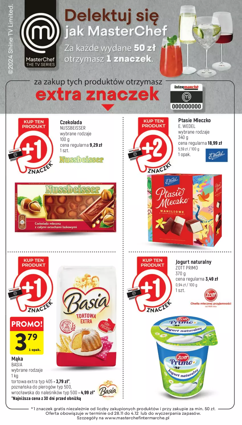 Gazetka promocyjna Intermarche - ważna 28.11 do 04.12.2024 - strona 45 - produkty: Basia, Czekolada, E. Wedel, Gra, Jogurt, Jogurt naturalny, Mąka, Mleczko, Ptasie mleczko, Ser, Zott, Zott Primo