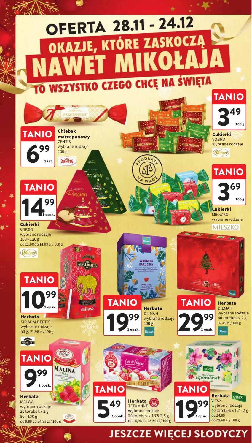 Gazetka promocyjna Intermarche - ważna 28.11 do 04.12.2024 - strona 8 - produkty: Chleb, Cukier, Cukierki, Dilmah, Herbata, Teekanne, Vitax