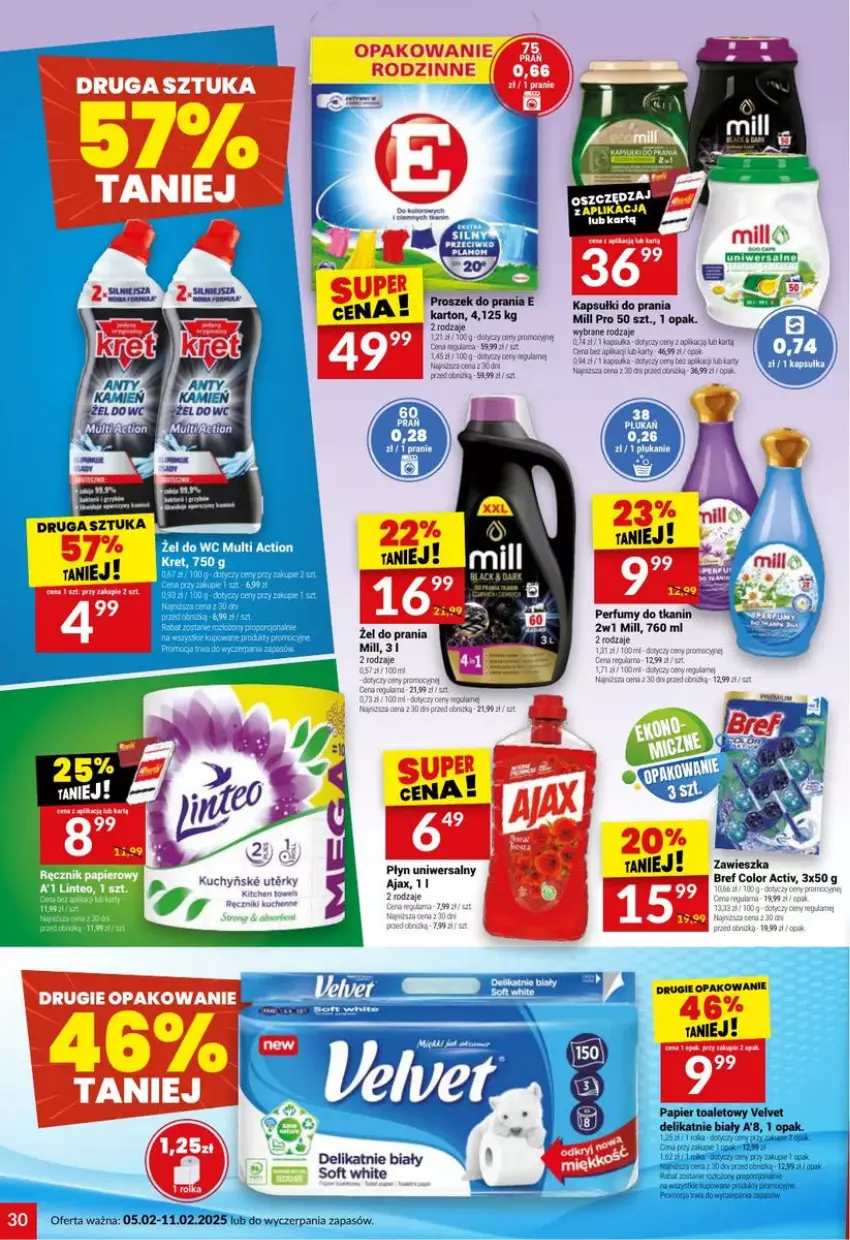 Gazetka promocyjna Twoj Market - ważna 05.02 do 11.02.2025 - strona 24 - produkty: Ajax, Fa, Fanta, Kapsułki do prania, Kret, LG, Papier, Papier toaletowy, Perfum, Velvet