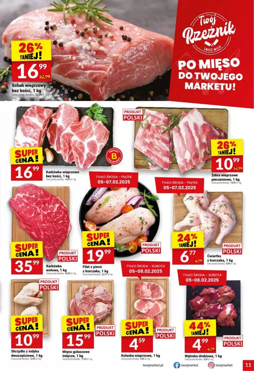 Gazetka promocyjna Twoj Market - ważna 05.02 do 11.02.2025 - strona 3 - produkty: GRID, Karkówka wieprzowa, Kurczak, Mięso, Piec